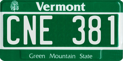 VT license plate CNE381