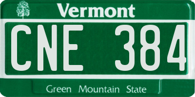 VT license plate CNE384