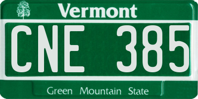 VT license plate CNE385