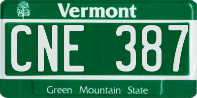 VT license plate CNE387