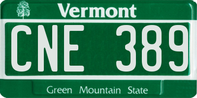 VT license plate CNE389