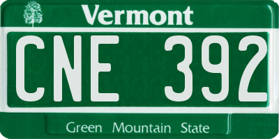 VT license plate CNE392