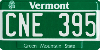 VT license plate CNE395