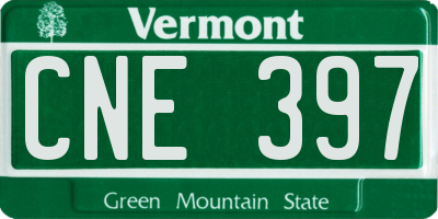 VT license plate CNE397