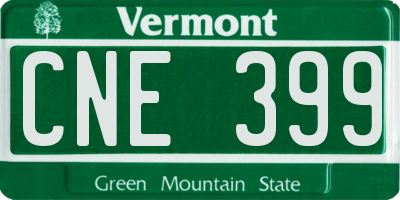 VT license plate CNE399