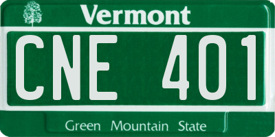 VT license plate CNE401