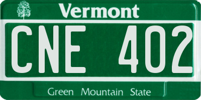 VT license plate CNE402