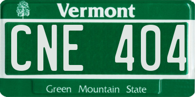 VT license plate CNE404