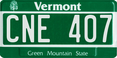 VT license plate CNE407