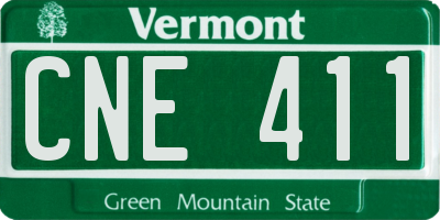 VT license plate CNE411