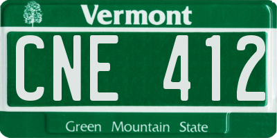 VT license plate CNE412