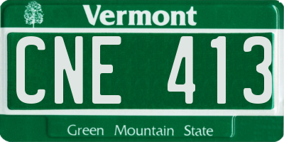 VT license plate CNE413