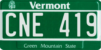 VT license plate CNE419