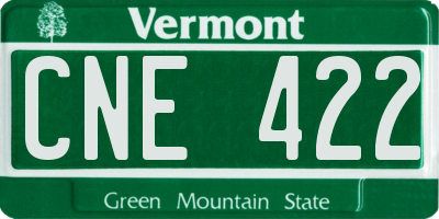 VT license plate CNE422