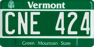 VT license plate CNE424