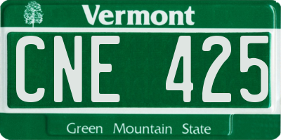 VT license plate CNE425