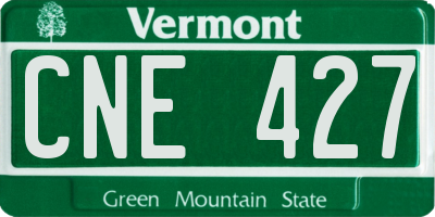 VT license plate CNE427