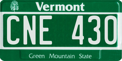 VT license plate CNE430