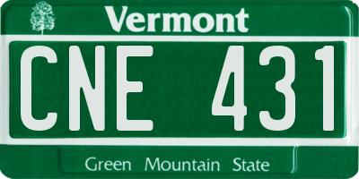 VT license plate CNE431
