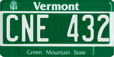 VT license plate CNE432