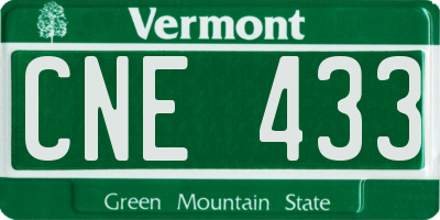 VT license plate CNE433