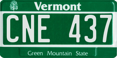 VT license plate CNE437