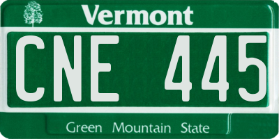 VT license plate CNE445