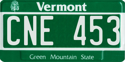 VT license plate CNE453