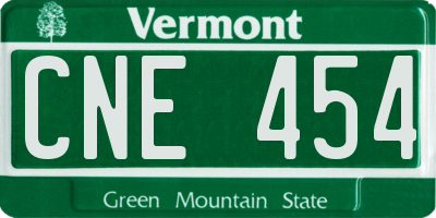 VT license plate CNE454