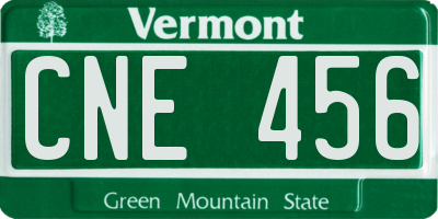 VT license plate CNE456