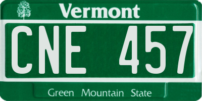 VT license plate CNE457