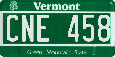 VT license plate CNE458