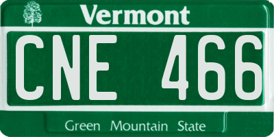 VT license plate CNE466