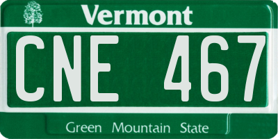 VT license plate CNE467