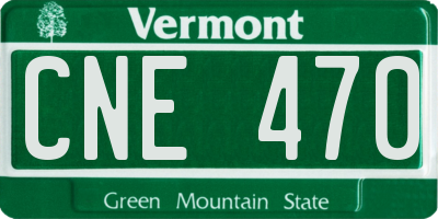 VT license plate CNE470
