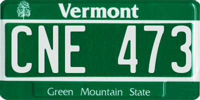 VT license plate CNE473