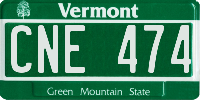 VT license plate CNE474