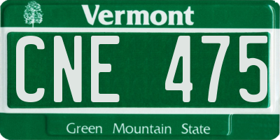 VT license plate CNE475