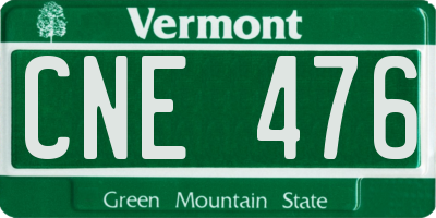 VT license plate CNE476
