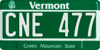 VT license plate CNE477