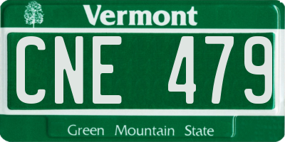 VT license plate CNE479