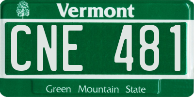 VT license plate CNE481