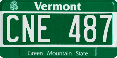 VT license plate CNE487