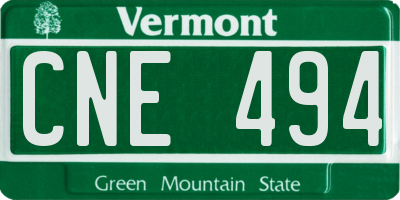 VT license plate CNE494