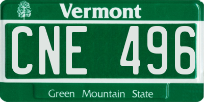 VT license plate CNE496