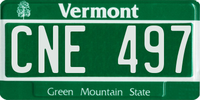 VT license plate CNE497