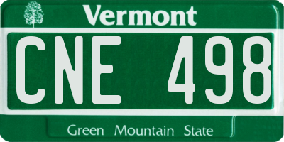 VT license plate CNE498