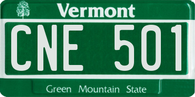 VT license plate CNE501
