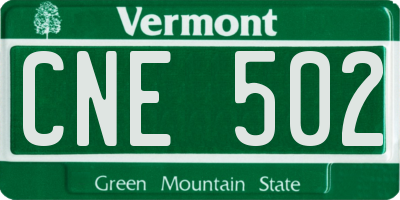 VT license plate CNE502