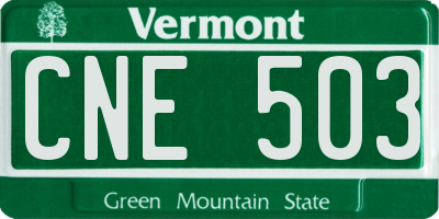 VT license plate CNE503